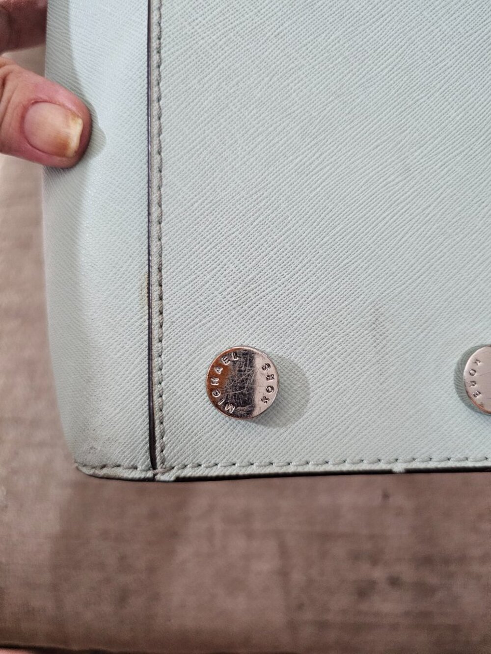 Michael Kors Mint Green Saffiano Leather Satchel Crossbody Bag - Picture 14 of 16